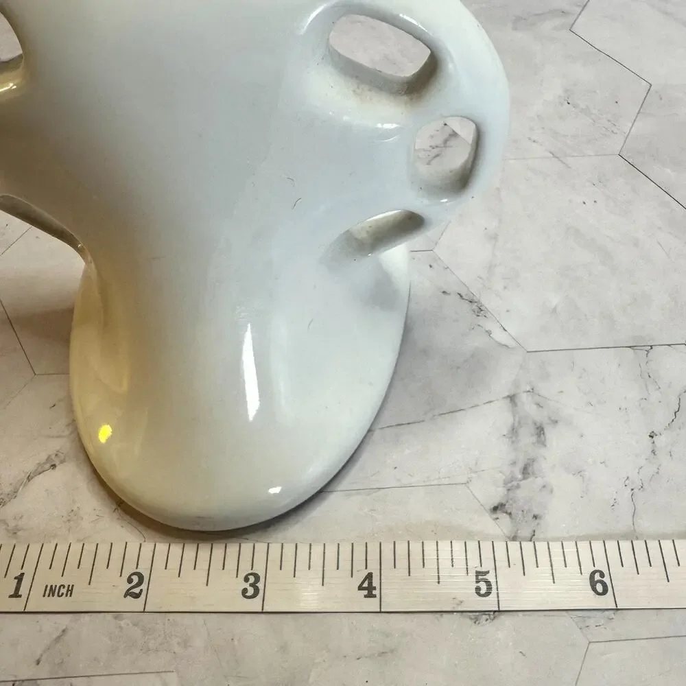 Vintage White Ceramic Toothbrush and Cup Holder Porcelain Wall Mount Restoration